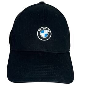 BMW Baseball Cap Black Blue Adjustable Curved Brim Embroidered Logo NWT!!